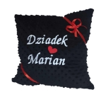 Poduszka z haftem Dziadek/Babcia + imię + serduszko 