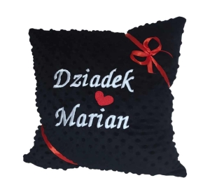Poduszka z haftem Dziadek/Babcia + imię + serduszko 