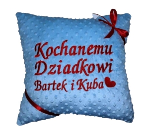 Poduszka  Kochanemu Dziadkowi+ serduszko + imię wnuka/wnuczki